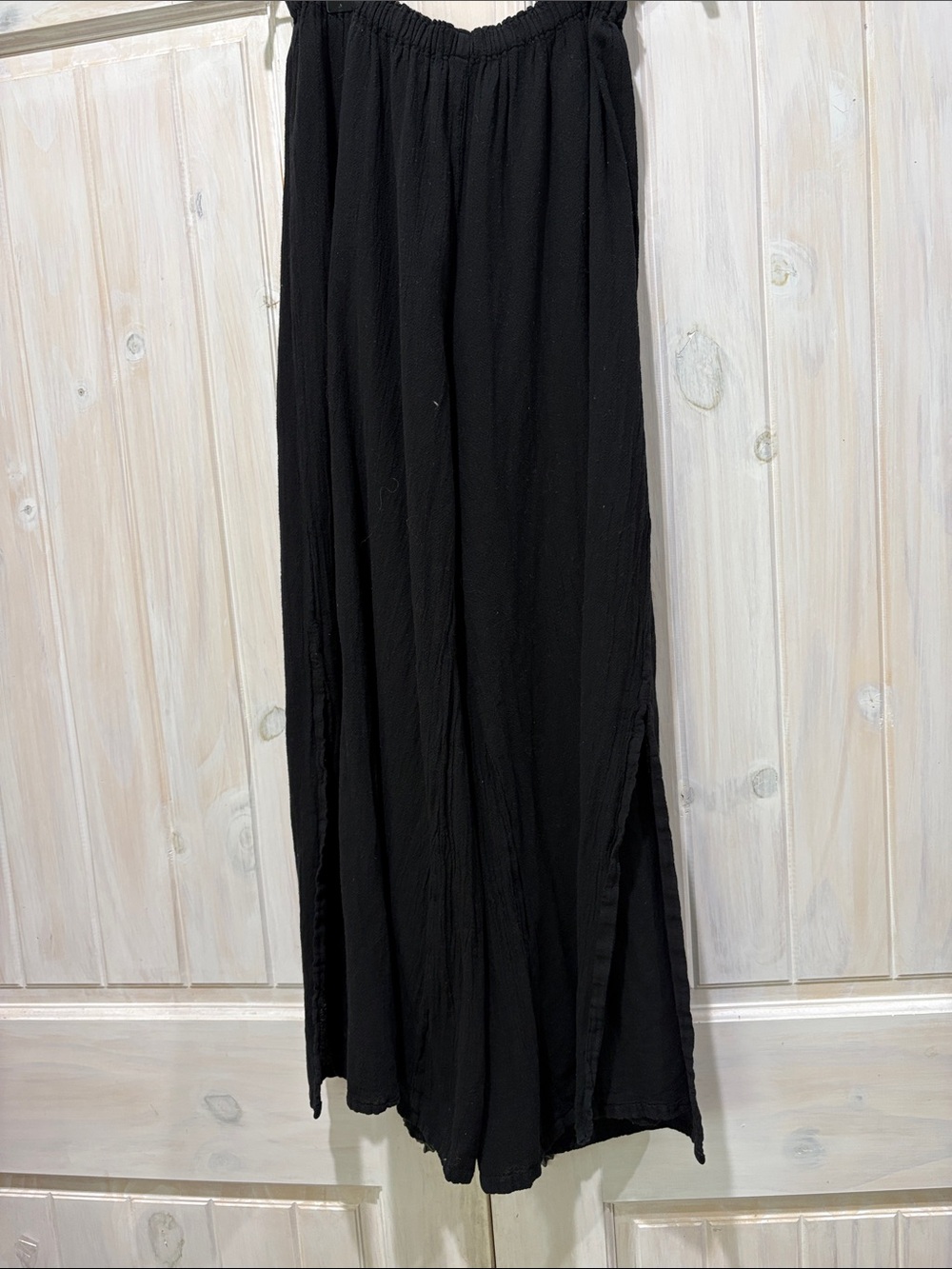 Oh My Gauze Women's Black Maxi Pants with Elastic Waist